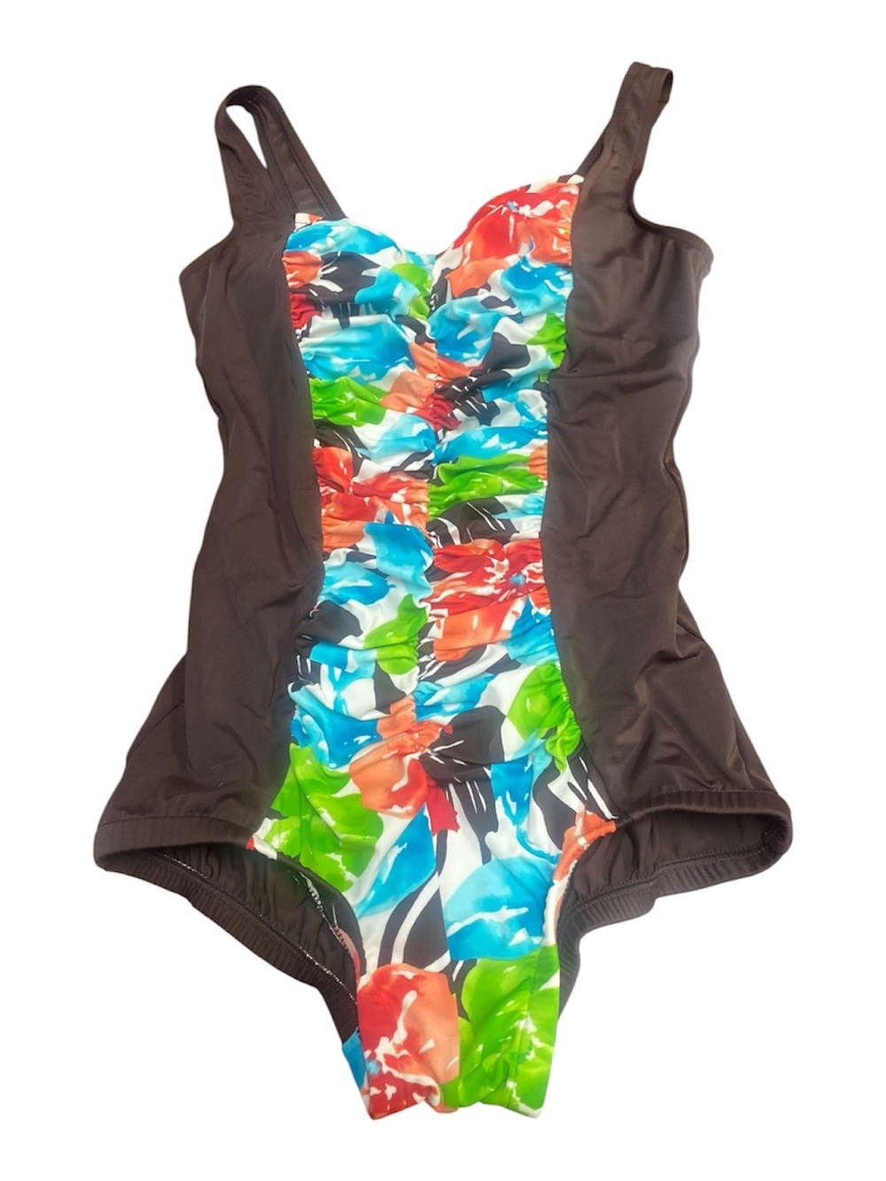 NWT Paradise Bay Floral Panel One-Piece Swimsuit 12 F39